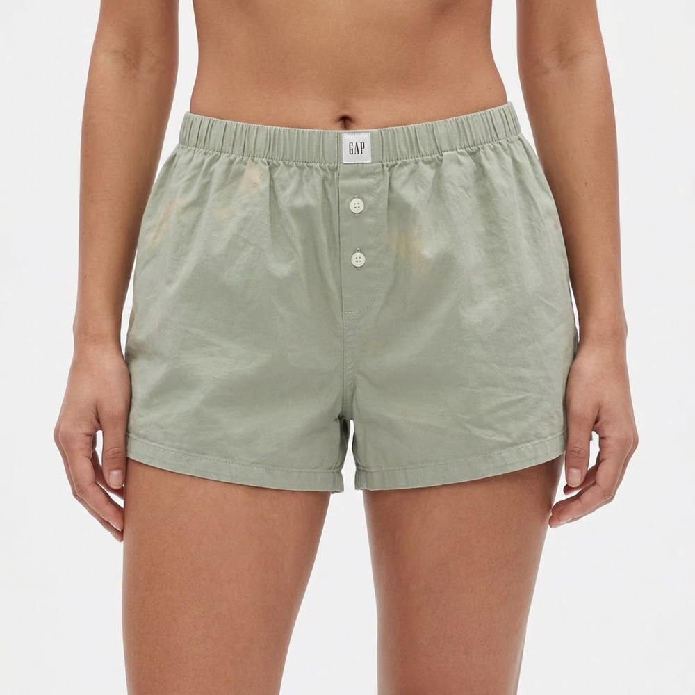 GapBody Mens Sage Green Cotton Boxer Shorts Button Fly Size M